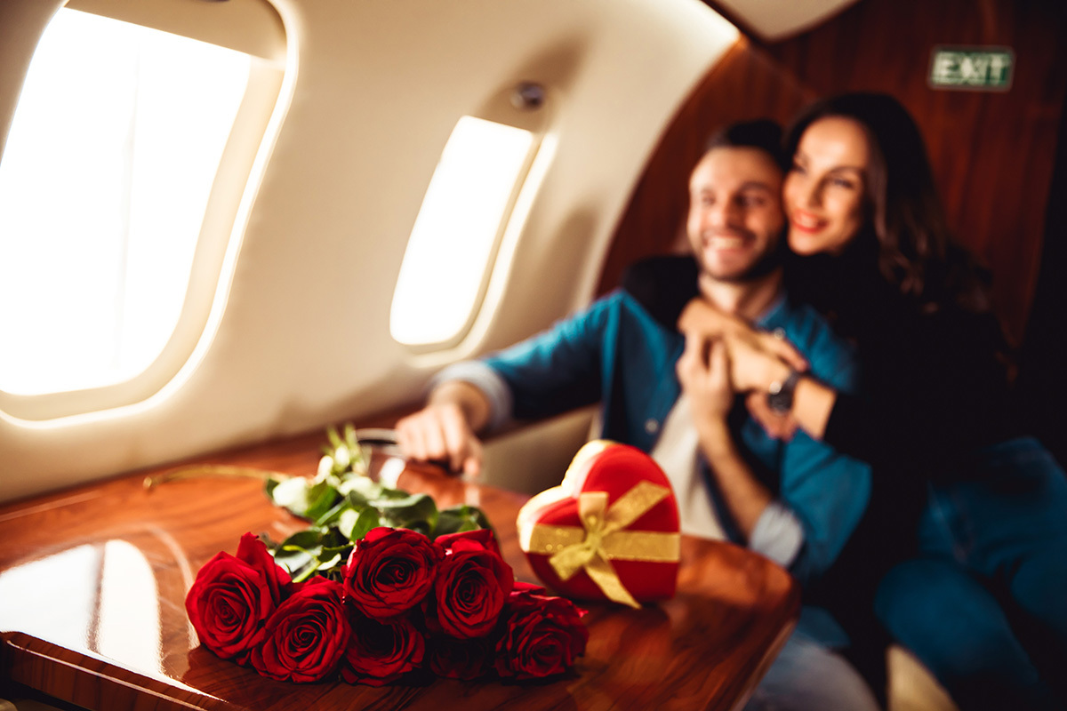 Couple on Private Jet - Luxury Valentine Gifts