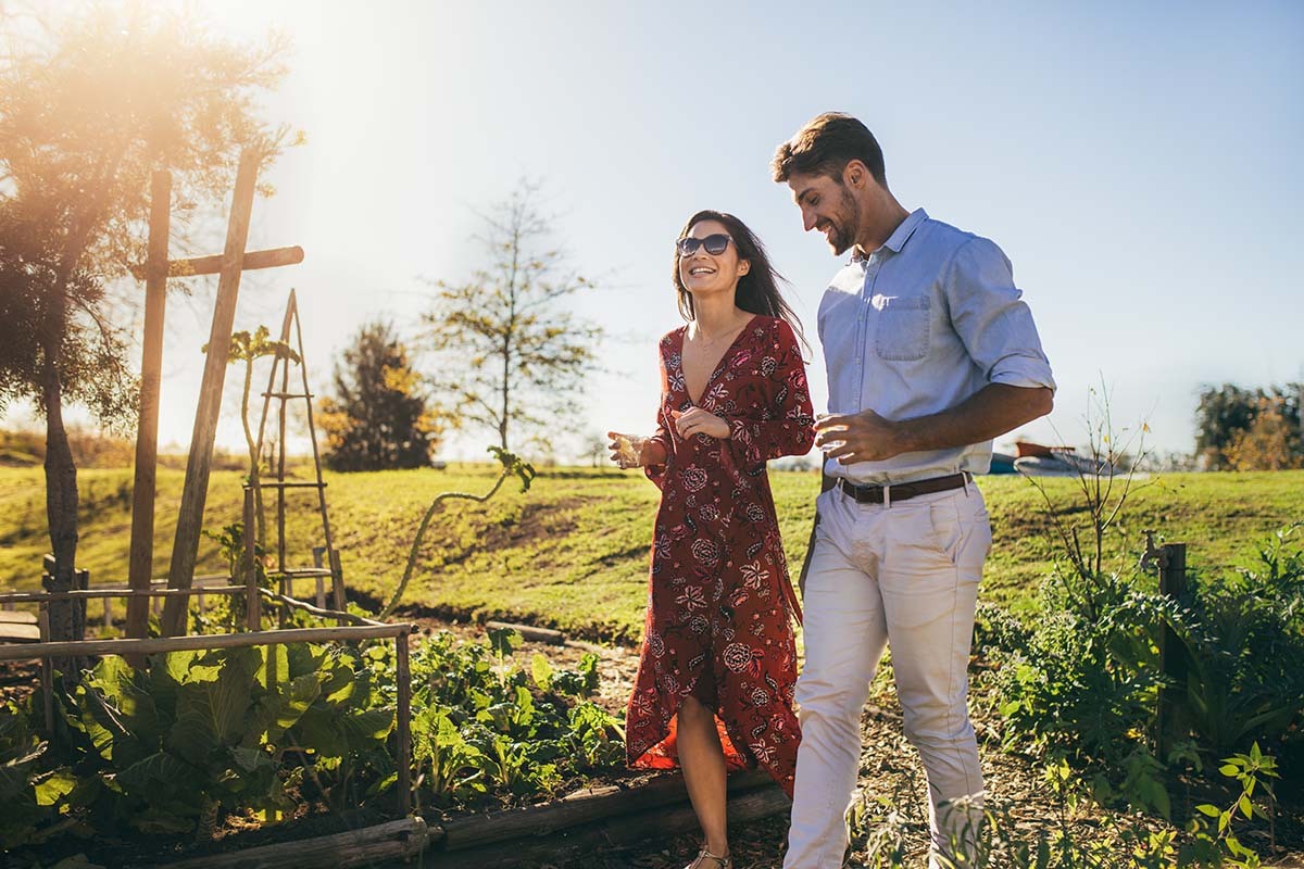 Couple Taking a Walk Discussing the World's Worst Dating Advice